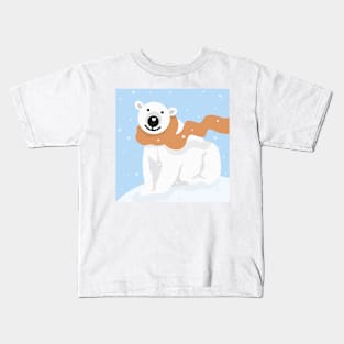 Polar Bear in the Snow Kids T-Shirt